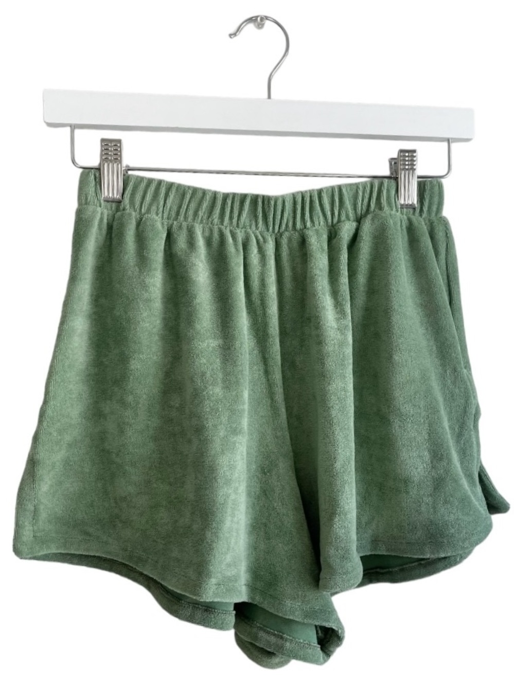 ASOS Towelling Split Beach Pull On Shorts in Green High Rise Women’s Size‎ 4